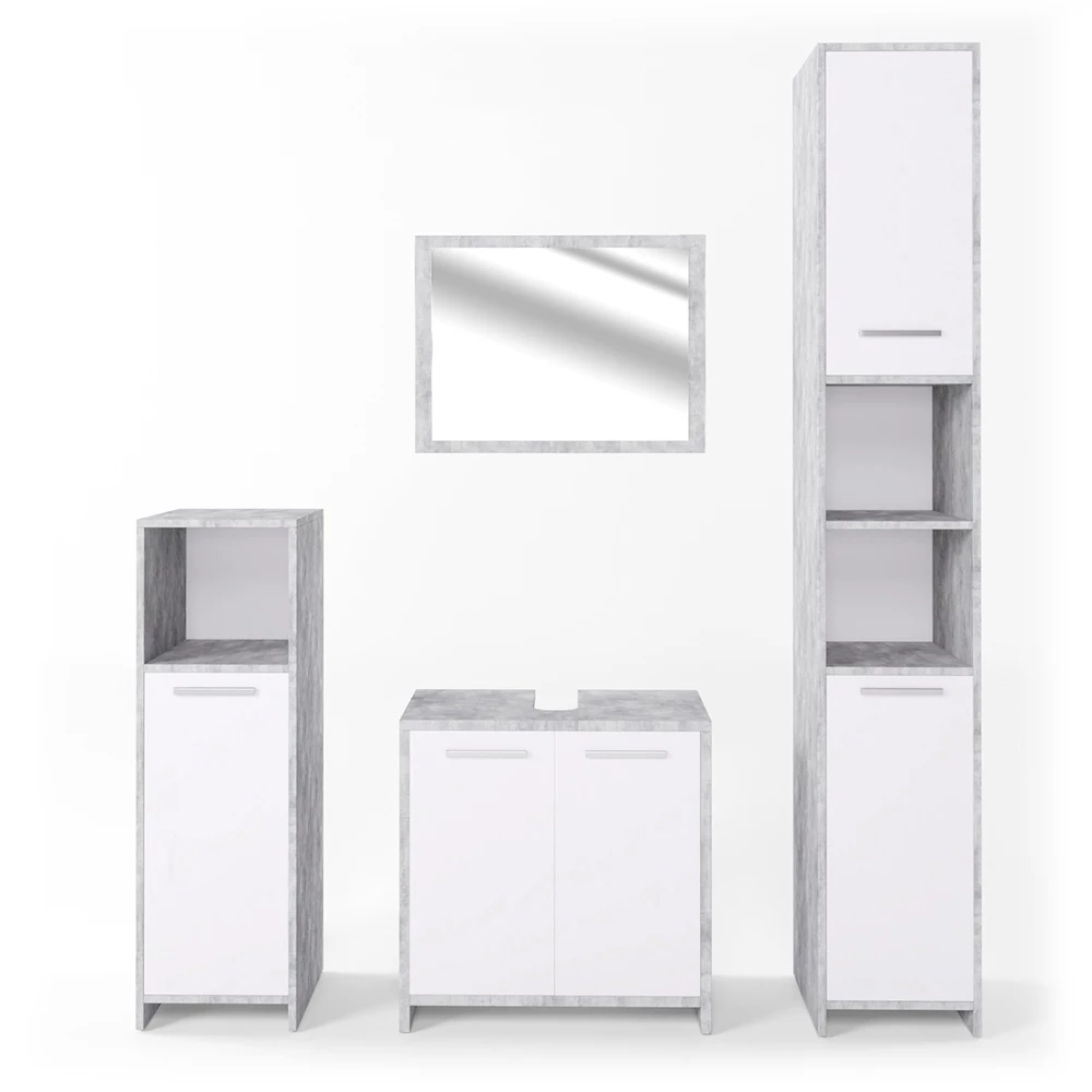 Badmöbel-Set Kiko Beton 4 Teile Vicco