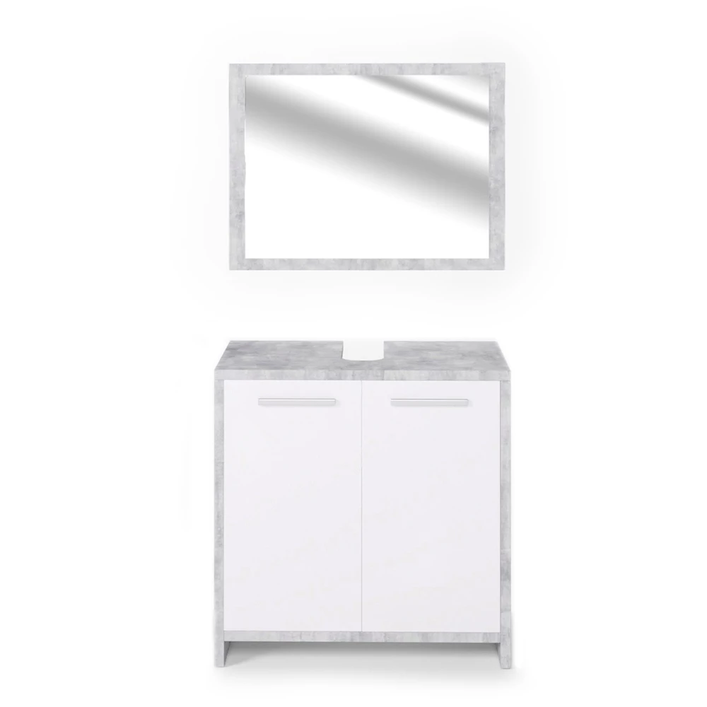 Badmöbel-Set Kiko Beton 2 Teile Vicco