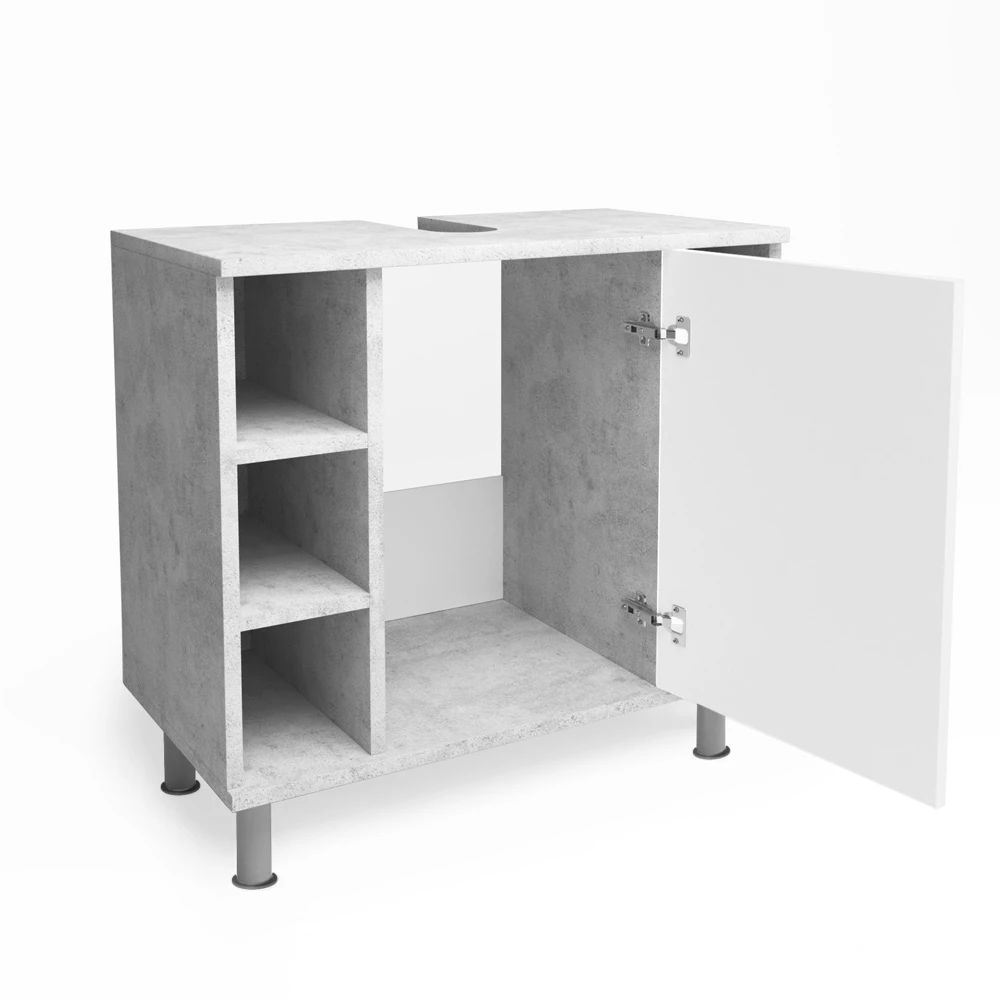 Waschbeckenunterschrank Fynn Beton 60 x 54 cm Vicco