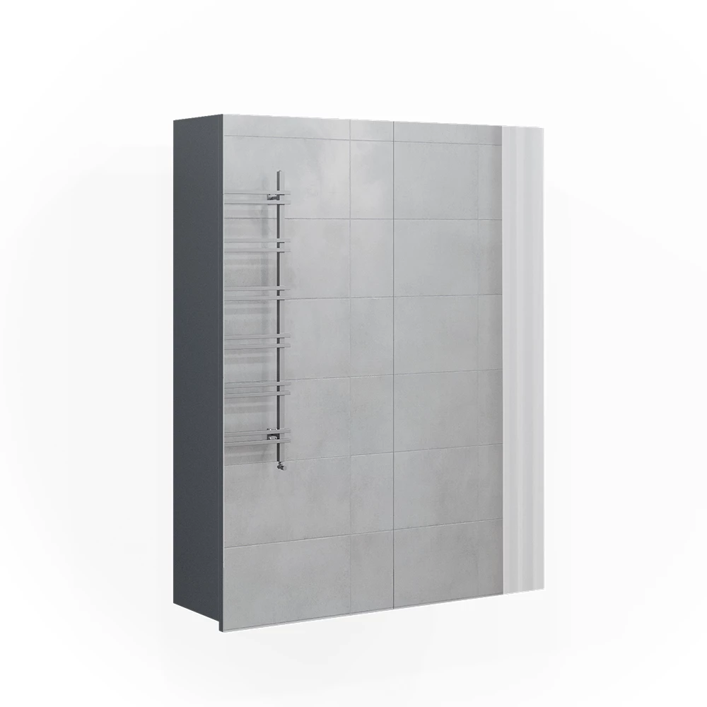 Badspiegelschrank Fredd Anthrazit Hochglanz 60 x 77 cm Vicco