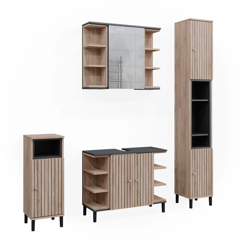 Badmöbel-Set Aquis Sonoma 4 Teile Vicco