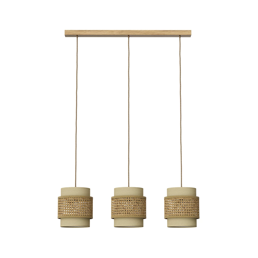 3er Pendelleuchte Morten Creme 70 x 120 cm Vicco
