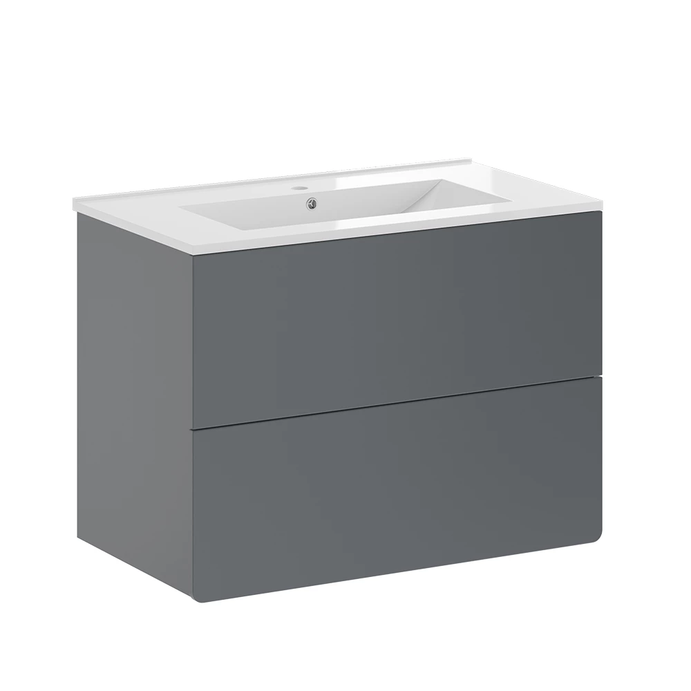 Waschbeckenunterschrank Izan Grau 2 Teile Vicco