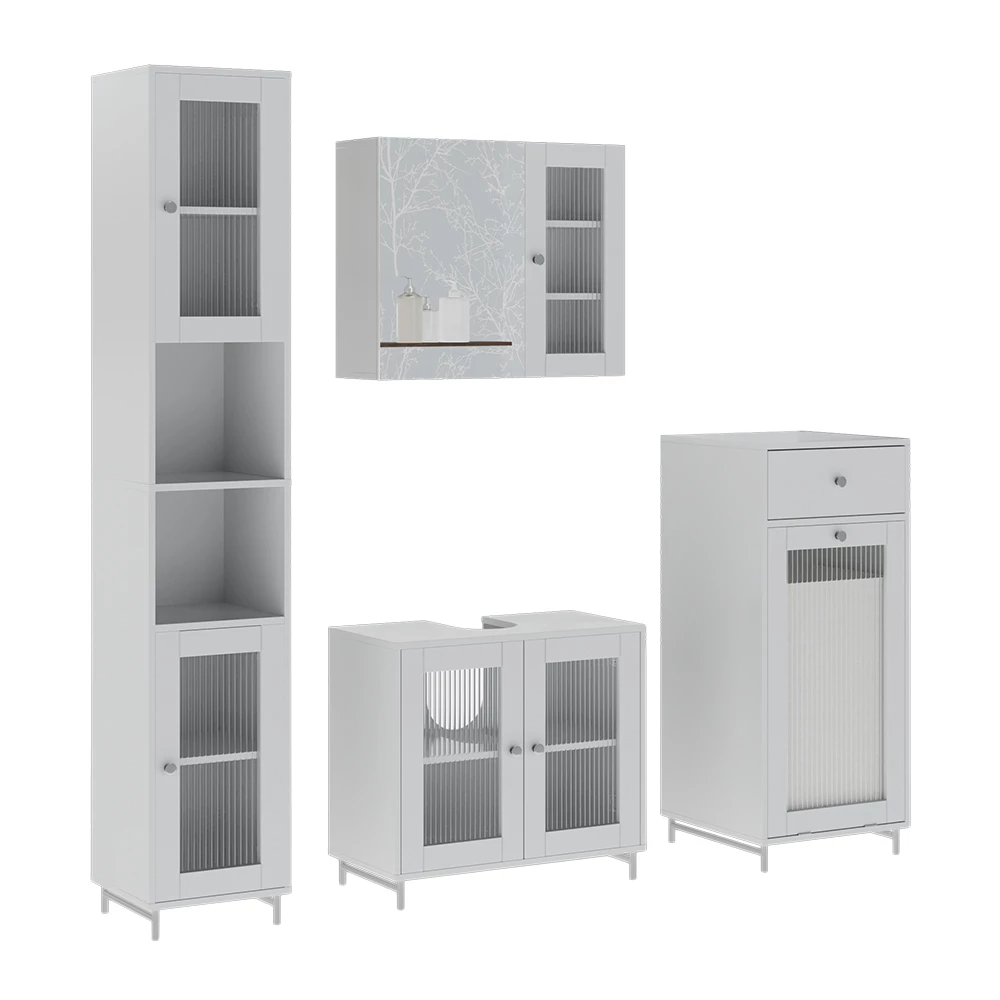Badmöbel-Set Malte Weiß 4 Teile Vicco