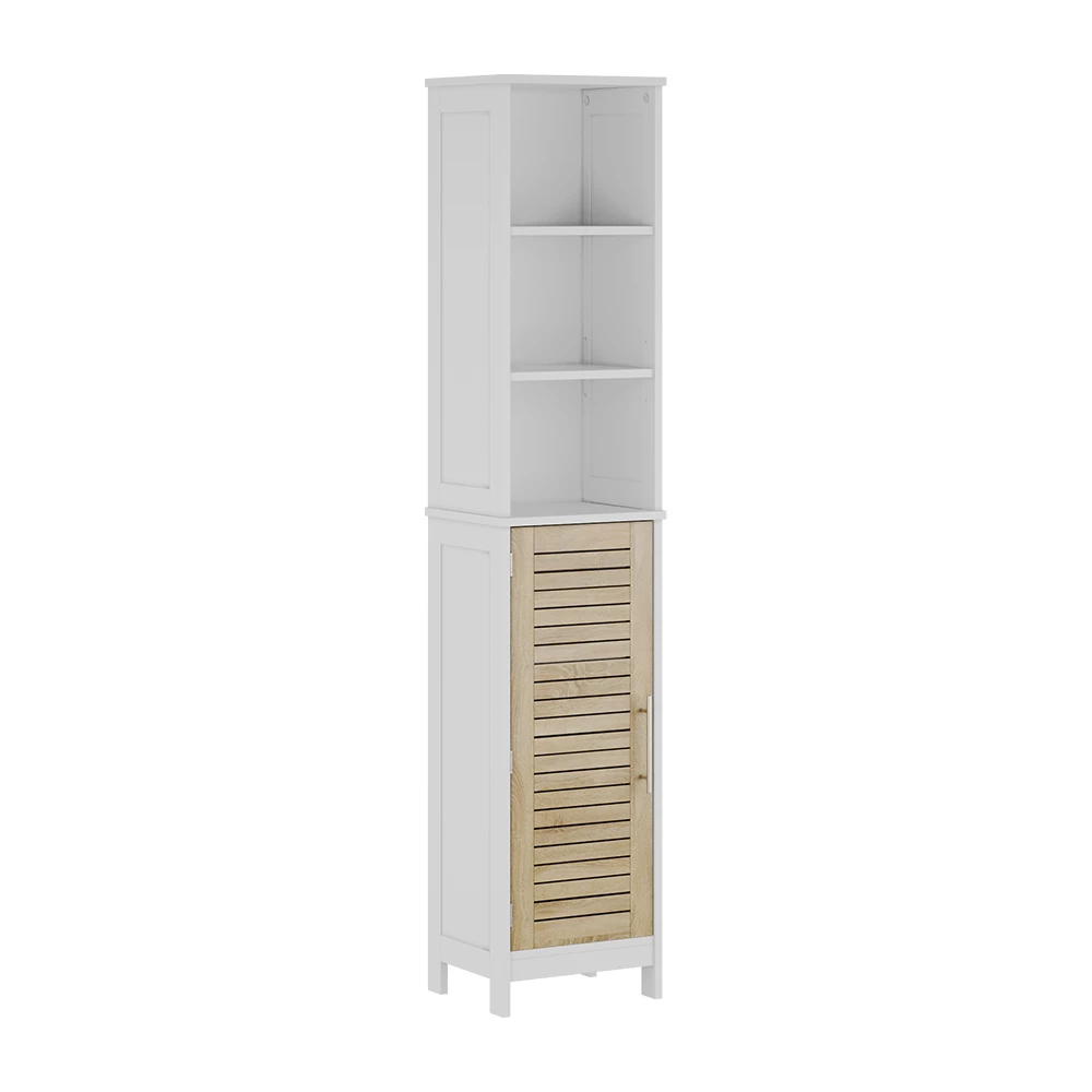 Hochschrank Looma Weiß/Eiche 35 x 173 cm mit 6 Fächern Vicco