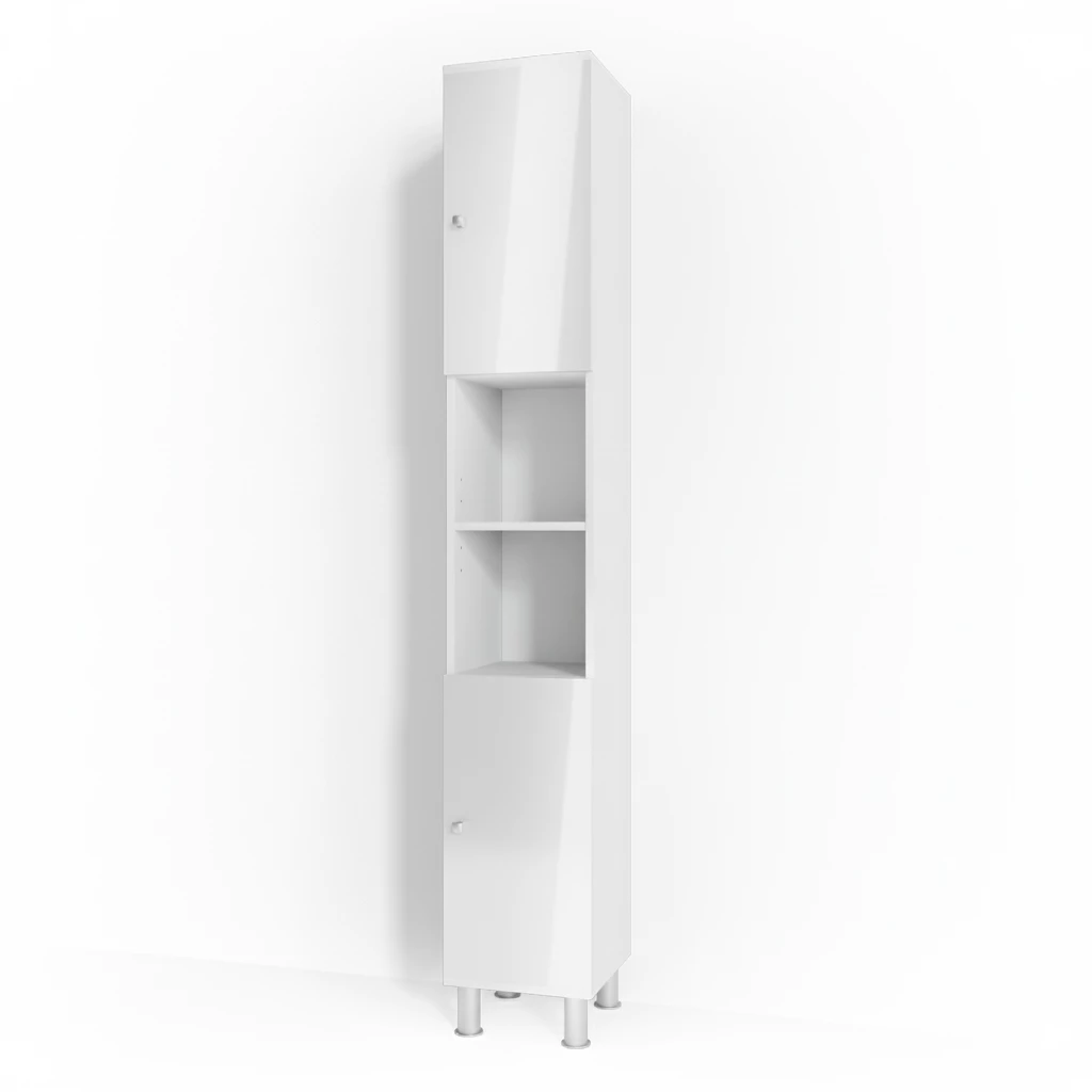 Badschrank Fynn Weiß Hochglanz 30 x 190 cm Vicco