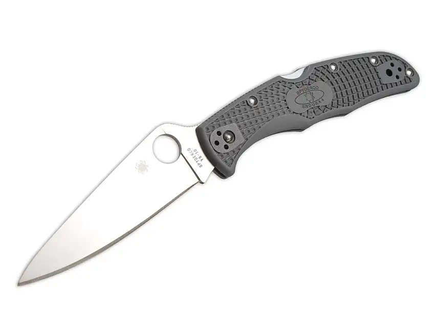 Spyderco Endura Flat Ground Grau, VG-10-Klinge: 9,5 cm