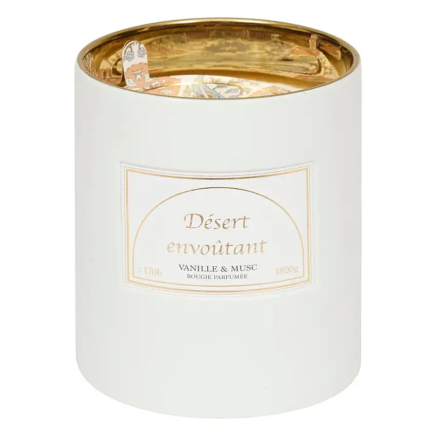Duftkerze "Lucia" Vanille - Moschus, Weiß, 1800g