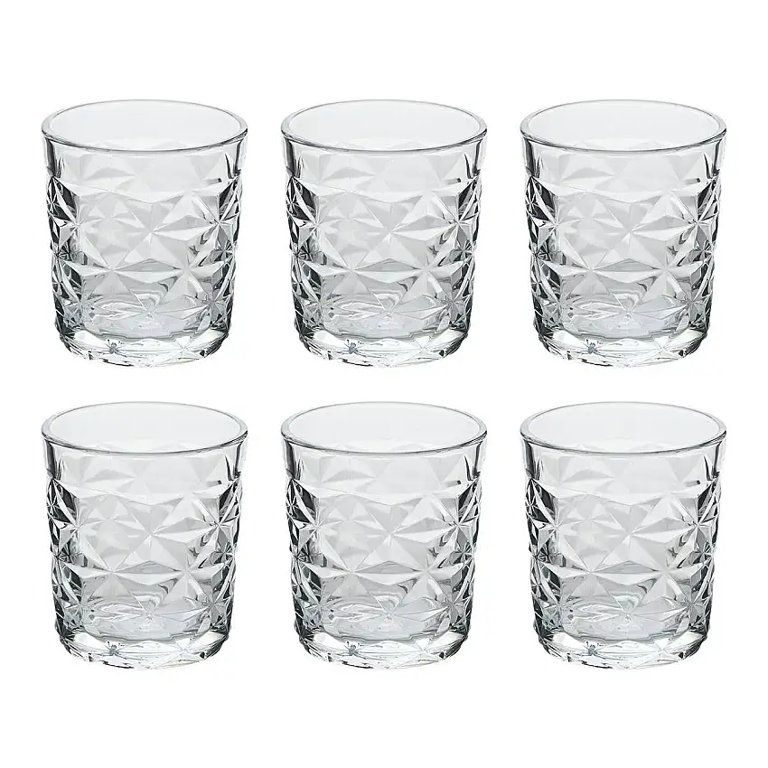 Set mit 6 niedrigen Trinkgläsern "Juli'Eau" Glas, 305 ml, Transparent