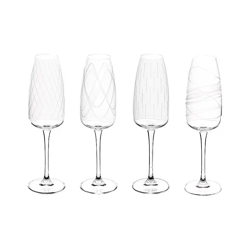 Set mit 4 Sektgläsern "Talia" Kristallin, 290 ml, Transparent
