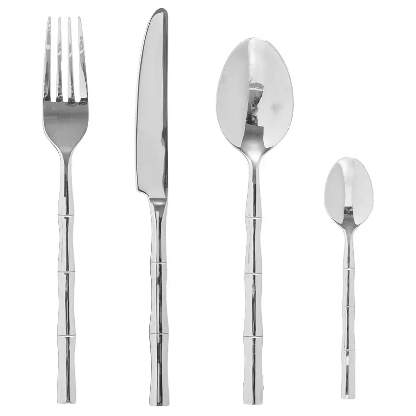 Besteckset 24-teilig "Bambus" Silber