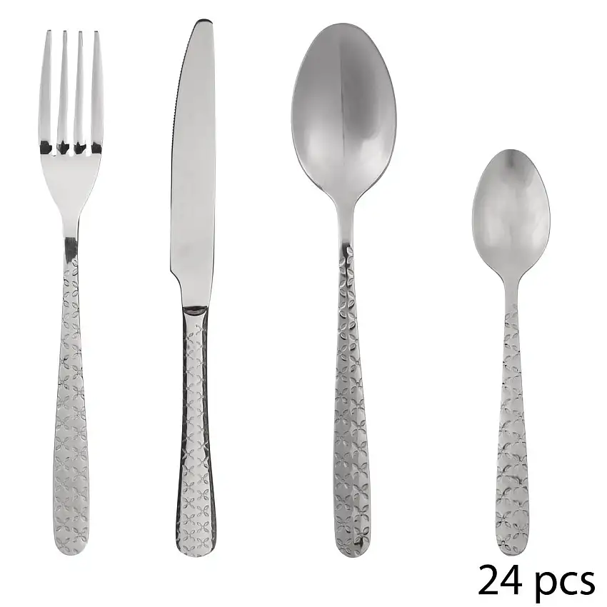 24-teiliges Besteckset "Flora" Silber