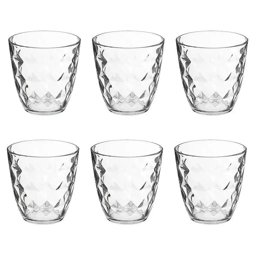 6er-Set niedrige Becher "Fabi'Eau" 250 ml, Transparent