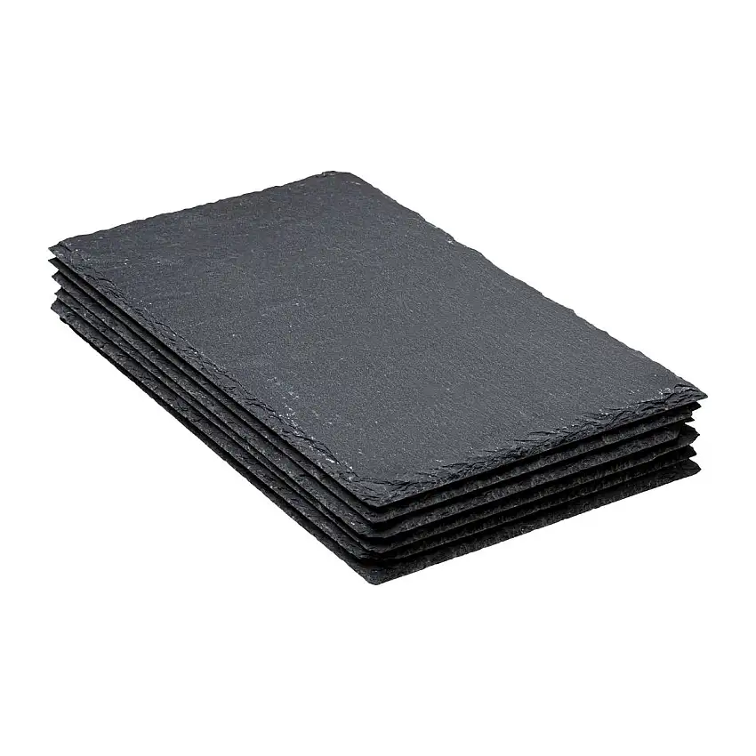 Set mit 6 Präsentationstellern „Schiefer“ 30x18 cm, Schwarz