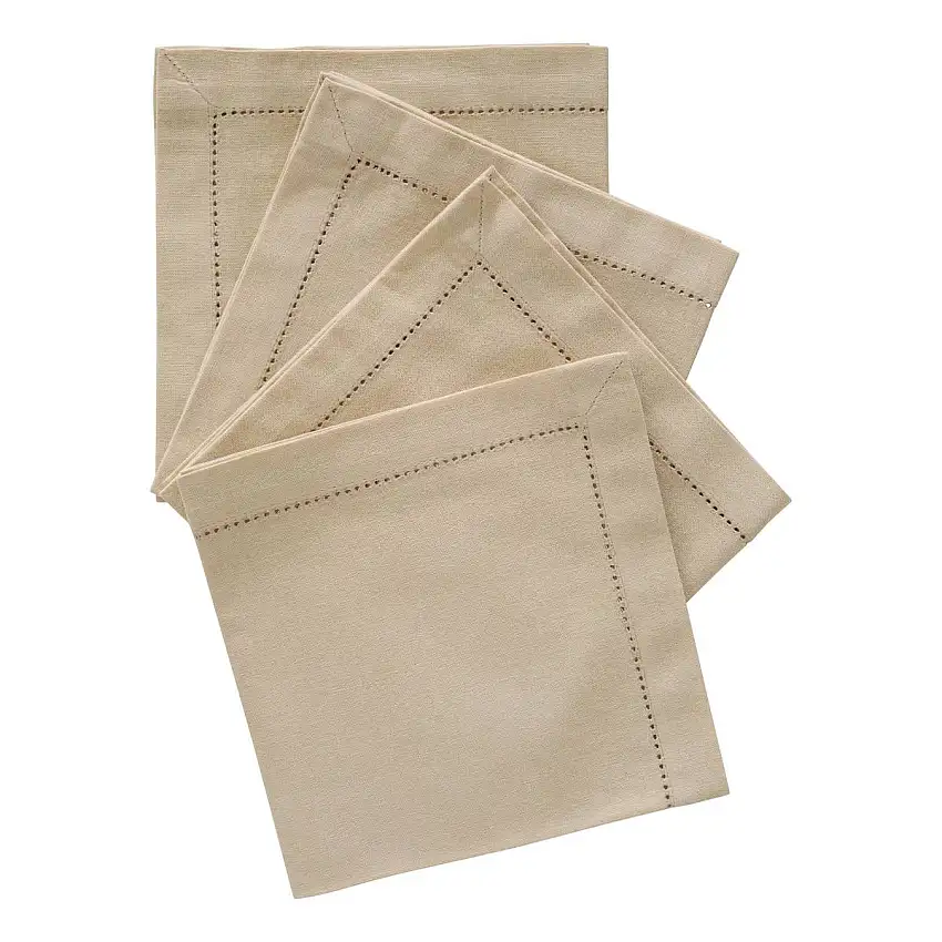 Set mit 4 Tischservietten „Jane“ Beige Leinen, 170 g/m2, 40x40 cm