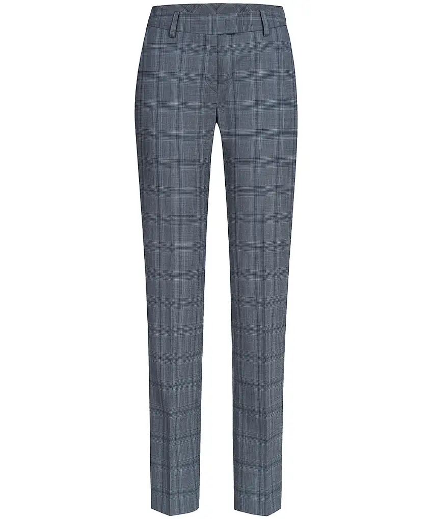 Greiff Damen Hose Glencheck Grau/Blau Regular Fit