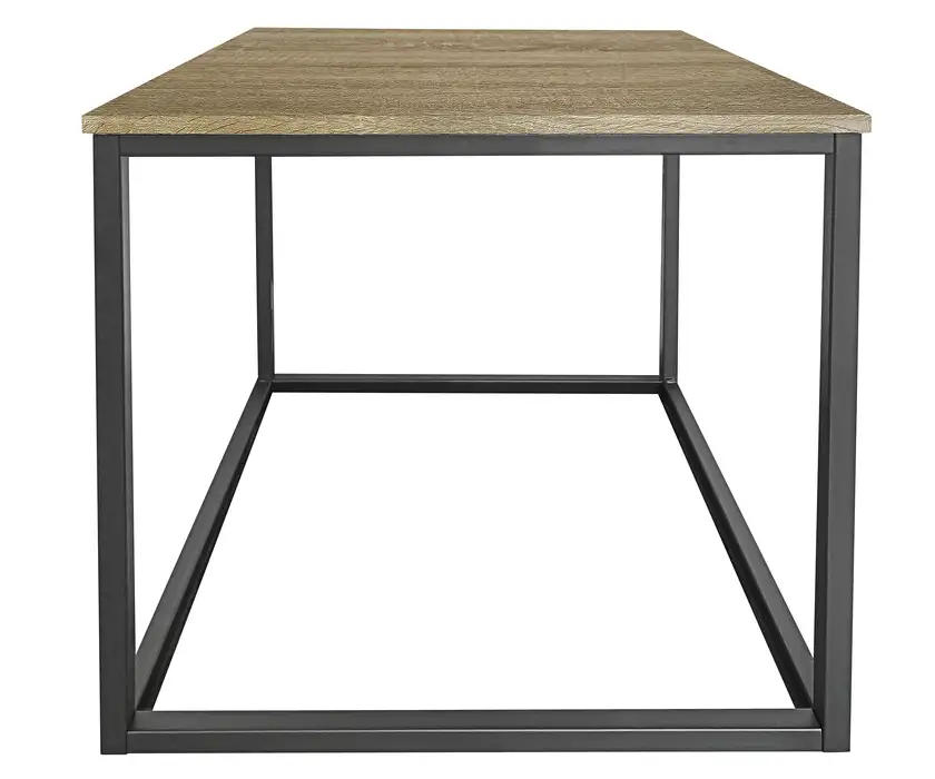 Beistelltisch 45 x 45 x 45 cm - Sonoma-Eiche-Dekor/Metallgestell matt schwarz pulverbeschichtet