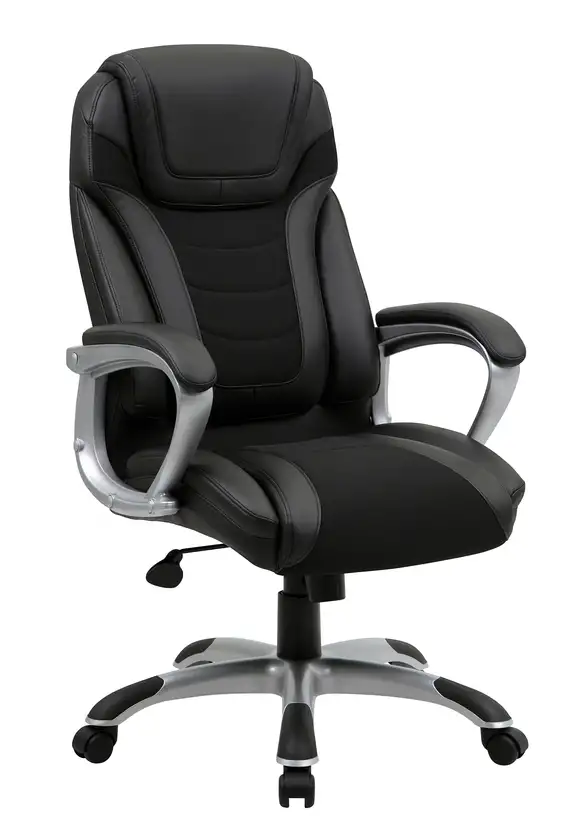 Chefsessel Mico 64 x 121 x 74 cm schwarz/ silberfarbig