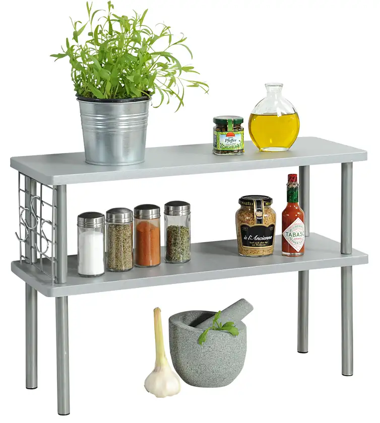 Kesper Küchenregal mit 2 Ebenen grau 20 x 38 x 55 cm