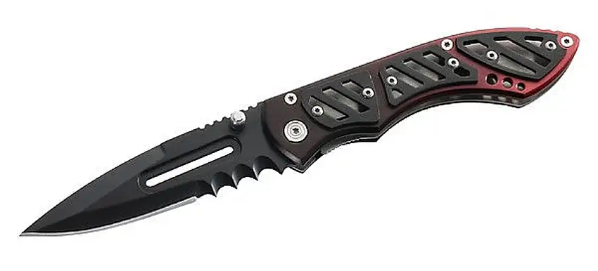 CJH Einhandmesser, schwarz/rot 10000336