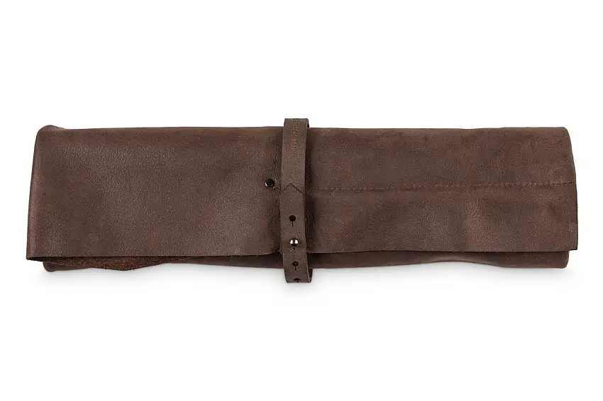 Wunschleder Messertasche für 6 Messer gewachstes Rindsleder braun "6 Köcher"