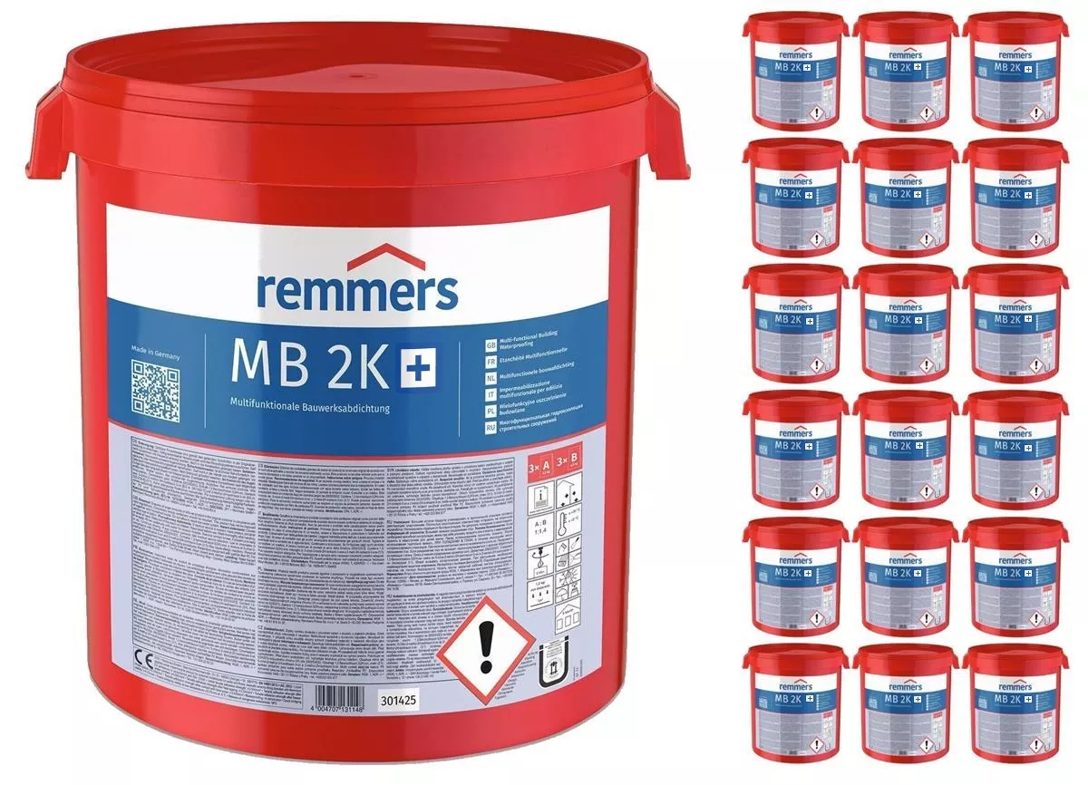 18x Remmers Multi-Baudicht polymere Dickbeschichtung MB 2K plus 450kg Bitumenabdichtung 18er Set