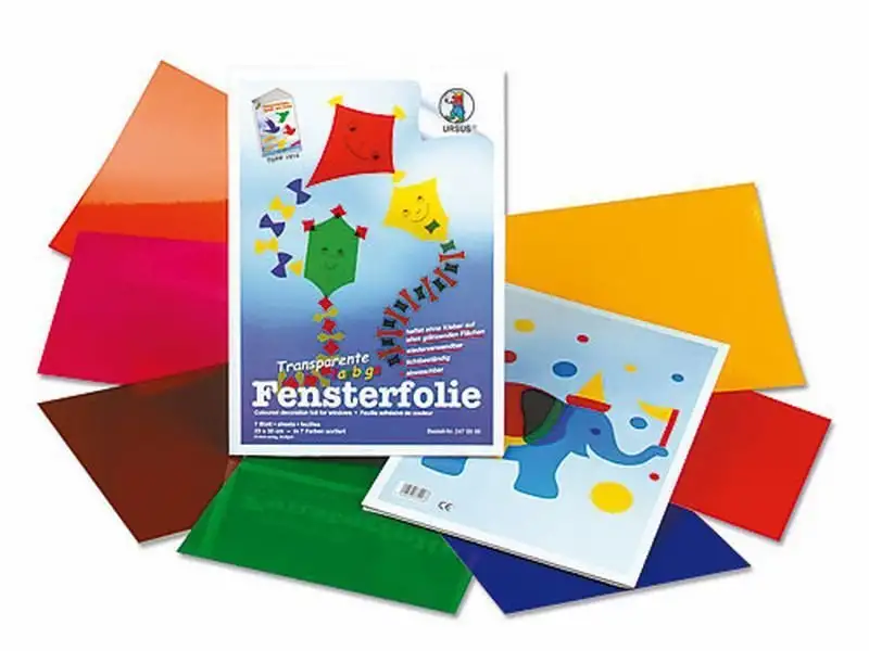 Bastelmappe Fensterfolie farbig, transparent