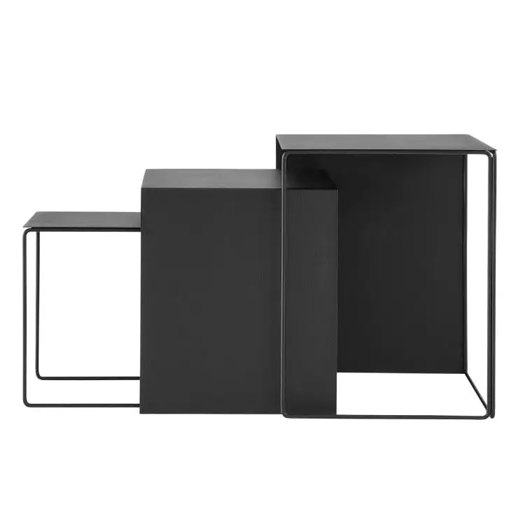 Ferm Living Cluster Tische 3er-Set – Schwarz