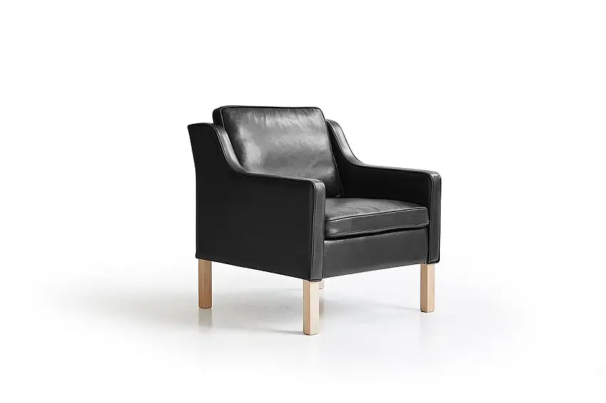 Mogens Hansen MH195 Niedriger Stuhl SH: 42 cm – Premium-Leder / Schwarz