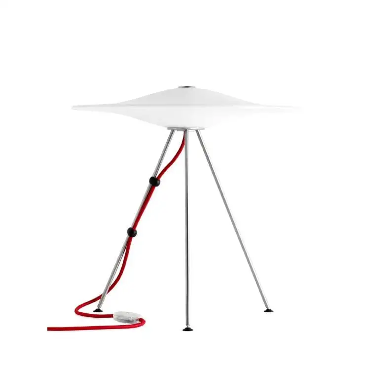 Piet Hein Sinus 440 Tischleuchte H: 44,3 cm – Opal/Rotes Kabel WERBEANGEBOT OUTLET