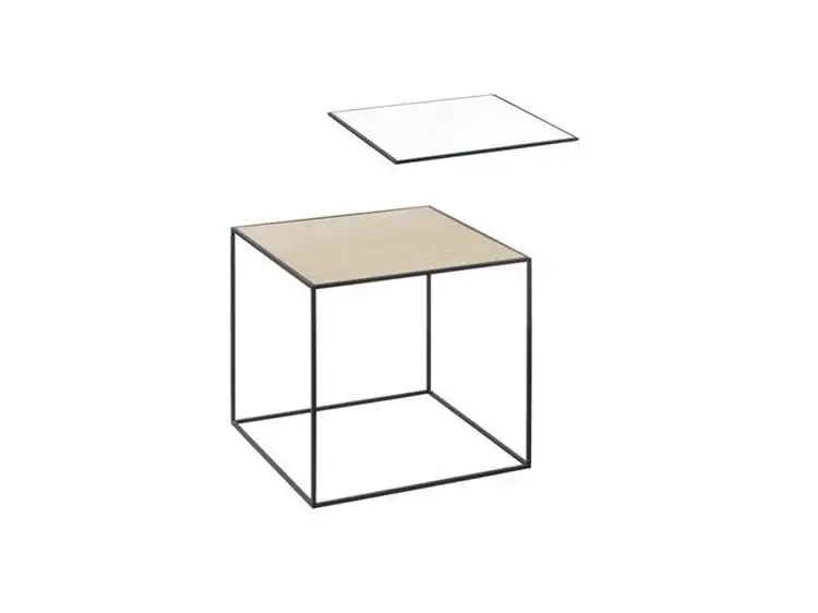 Audo Copenhagen Twin 35 Tisch 35x35 cm - Sort Stel/Hvid/Eg