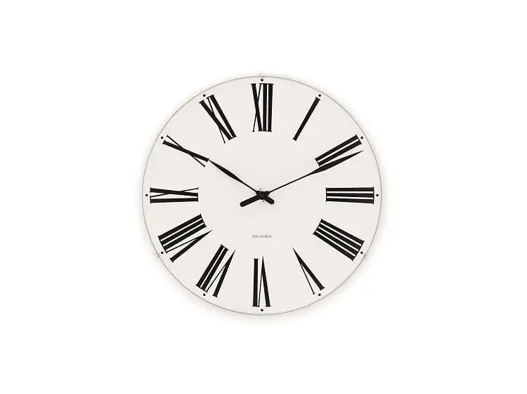 Arne Jacobsen Römische Wanduhr Ø: 21 cm – Schwarz/Weiß