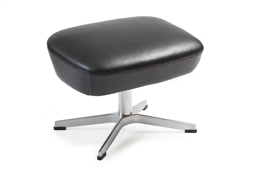 Conform Turtle Fußhocker H: 34 cm – Schwarz/Aluminium