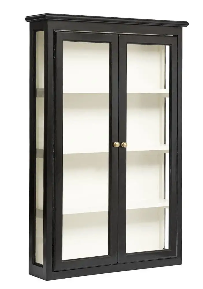 Nordal Classic Wandschrank H: 120 cm – Glas/Mangoholz