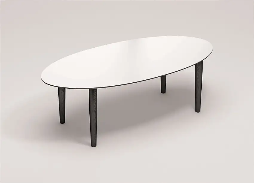 Thomsen Furniture Katrine Couchtisch Ellipse 89x126x45 cm - Weiß
