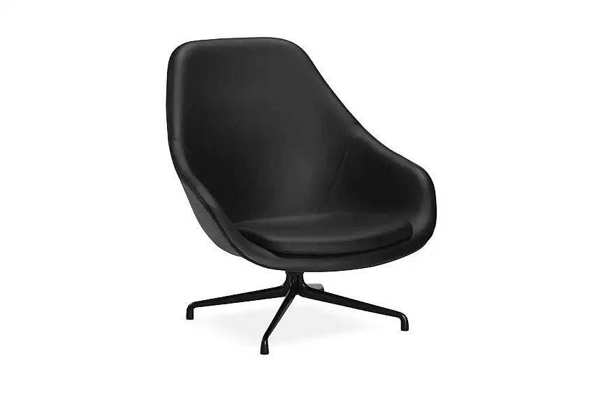 Hay AAL91 Sessel SH: 36 cm – Schwarzes Aluminium / Sierra SI1001 Leder