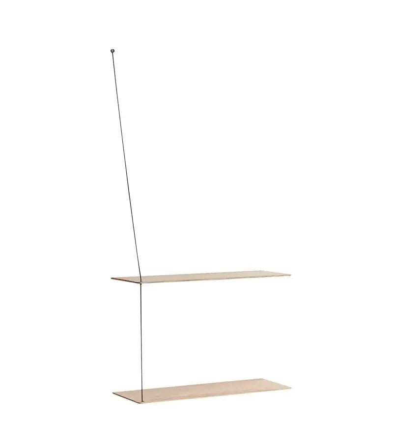 Woud Stedge Regal 2,0 L: 60 cm – weiß pigmentierte lackierte Eiche