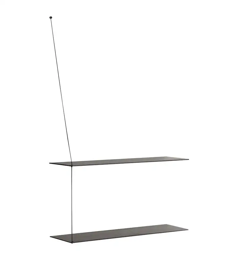 Woud Stedge Regal 2,0 L: 80 cm – Schwarz lackierte Eiche
