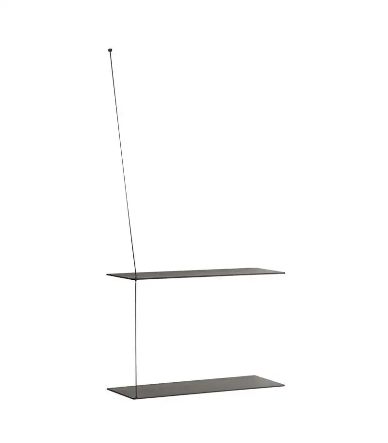 Woud Stedge Regal 2,0 L: 60 cm – Schwarz lackierte Eiche