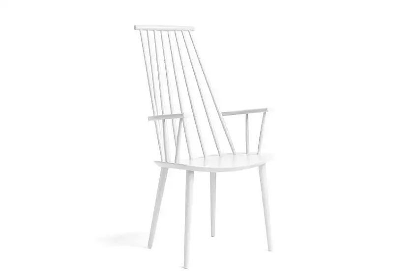 HAY FDB J110 Esszimmerstuhl SH: 44,5 cm – Weiß lackierte Buche