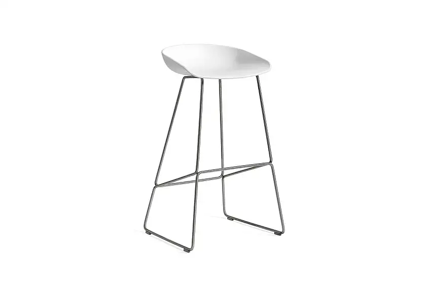 HAY AAS 38 Barhocker High SH: 74 cm – Edelstahl/Weiß