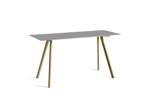 HAY CPH30 Tisch 200x80 cm – Massive Eiche lackiert/graues Linoleum