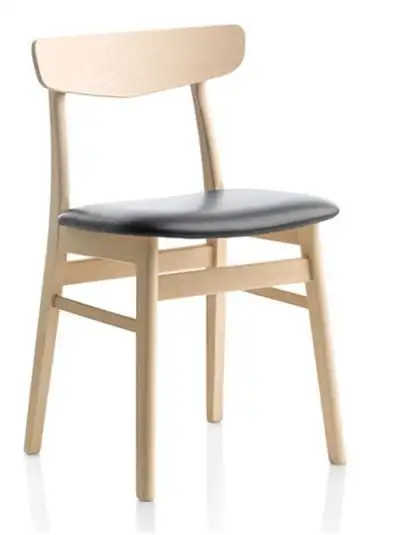 Findahl by Hammel Mosbøl Stuhl SH: 47 cm – Eiche / Schwarzes Sydney-Leder
