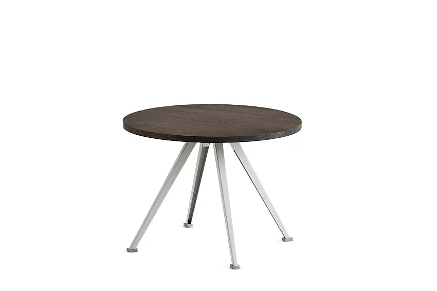 HAY Pyramid Couchtisch 51 Ø: 60 cm – Beigefarbener Stahl/geräucherte Eiche