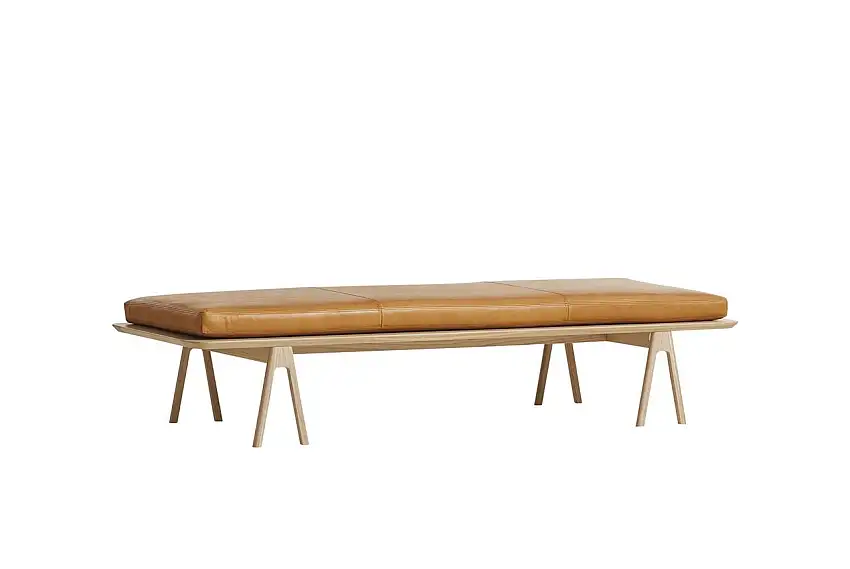 WOUD Level Daybed L: 190 cm – Eiche/Cognac-Leder