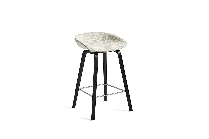 HAY AAS33 Barhocker High SH: 74 cm – Schwarz lackierte Eiche / Coda 100