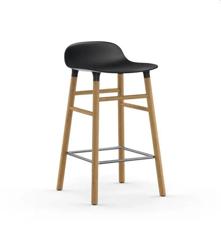 Normann Copenhagen Form Barhocker SH: 65cm - Schwarz/Eiche