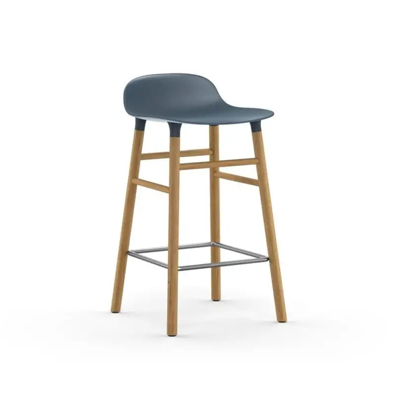 Normann Copenhagen Form Barhocker SH: 65cm - Blau/Eiche
