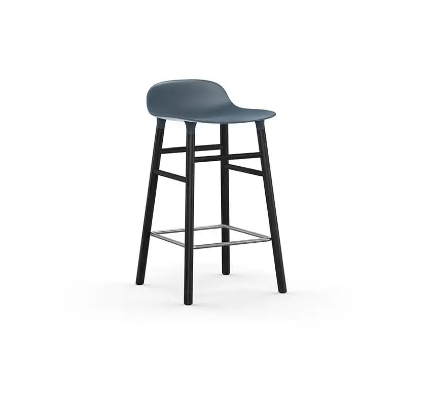 Normann Copenhagen Form Barhocker SH: 65 cm – Blau/Schwarze Eiche