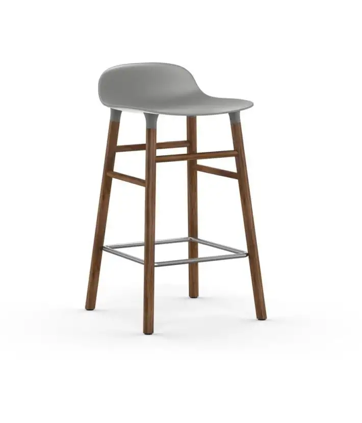 Normann Copenhagen Form Barhocker SH: 65 cm – Grau/Walnuss